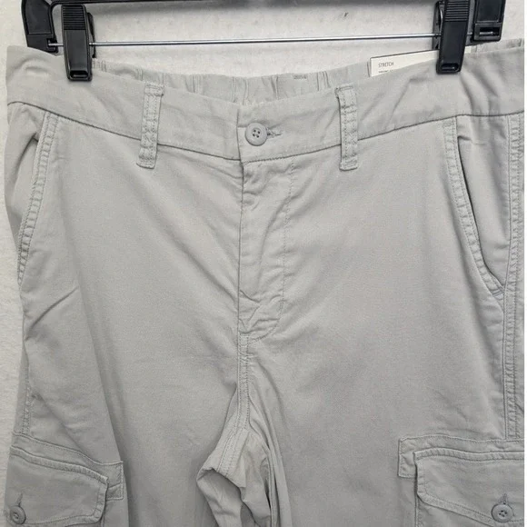 NWT American Eagle Dreamy Drape Cargo Pants Womens 8 Grey Wide Leg Mid Rise - Picture 2 of 16